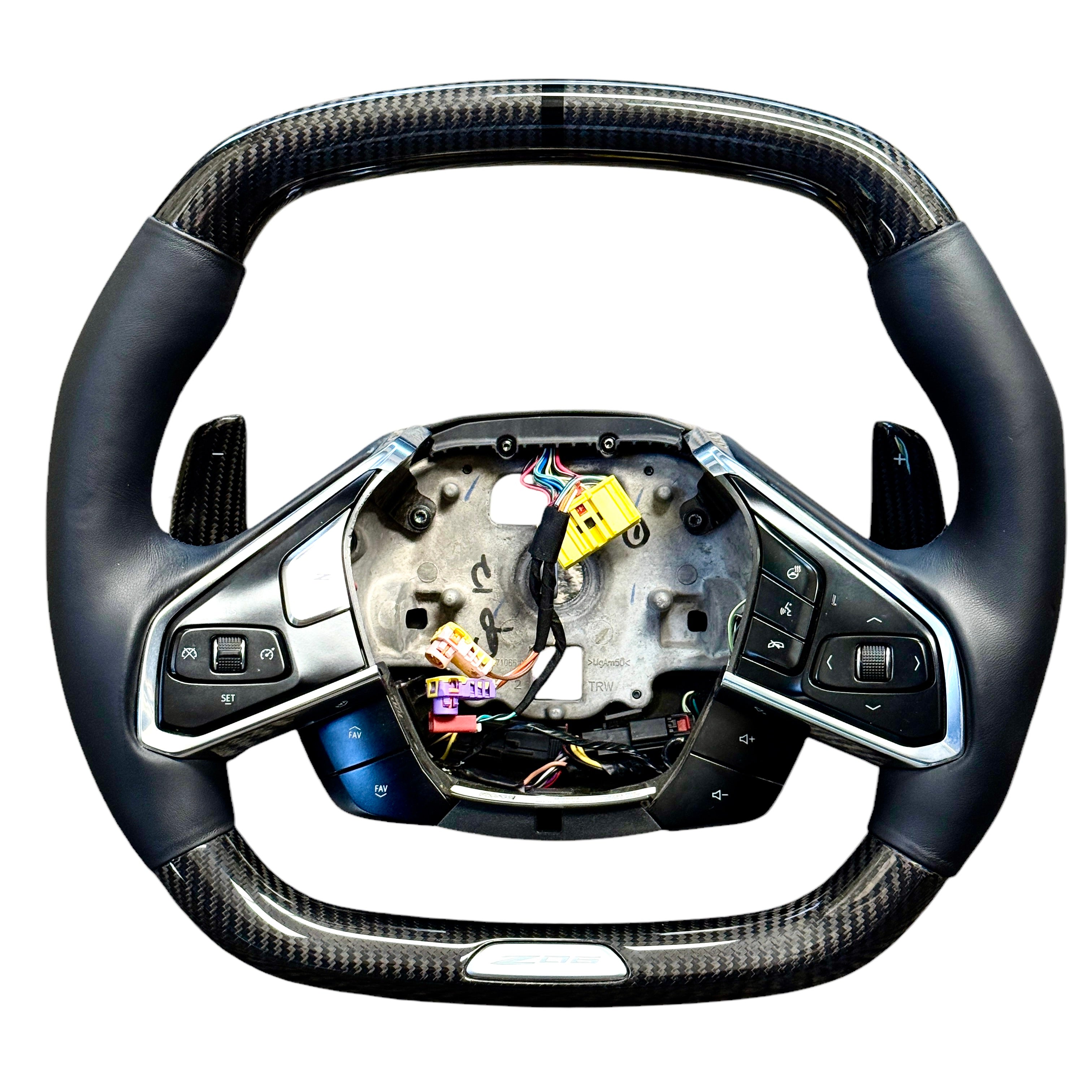 C8 Z06 Corvette Carbon Fiber Steering Wheel Upgraded Napa Leather