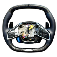 C8 Z06 Corvette Carbon Fiber Steering Wheel Upgraded Napa Leather Handles