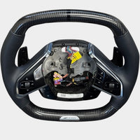 C8 Z06 Corvette Carbon Fiber Steering Wheel Upgraded Napa Leather Handles